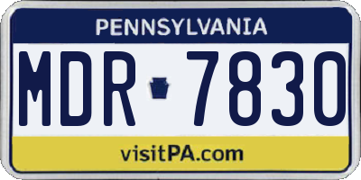 PA license plate MDR7830