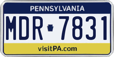 PA license plate MDR7831