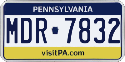 PA license plate MDR7832