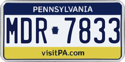 PA license plate MDR7833