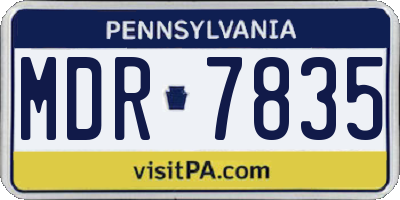 PA license plate MDR7835