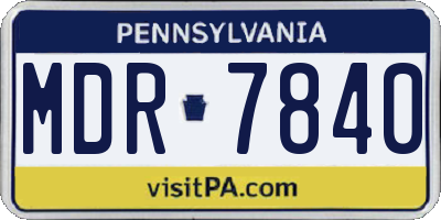 PA license plate MDR7840