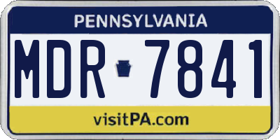PA license plate MDR7841