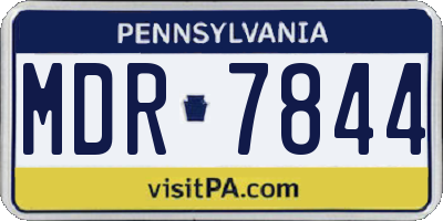 PA license plate MDR7844