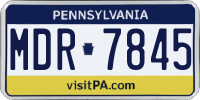 PA license plate MDR7845