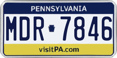 PA license plate MDR7846