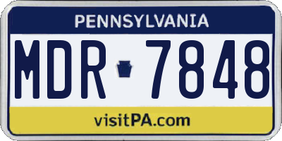 PA license plate MDR7848