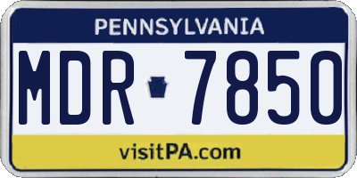 PA license plate MDR7850