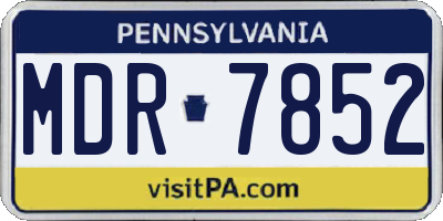 PA license plate MDR7852