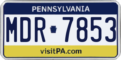 PA license plate MDR7853