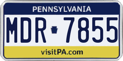 PA license plate MDR7855