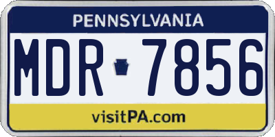 PA license plate MDR7856
