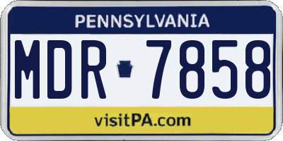 PA license plate MDR7858