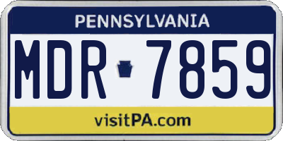 PA license plate MDR7859