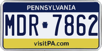 PA license plate MDR7862
