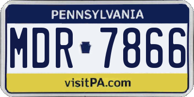 PA license plate MDR7866
