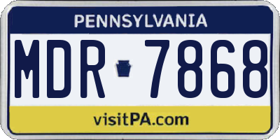 PA license plate MDR7868