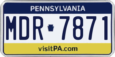 PA license plate MDR7871