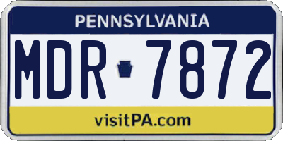 PA license plate MDR7872