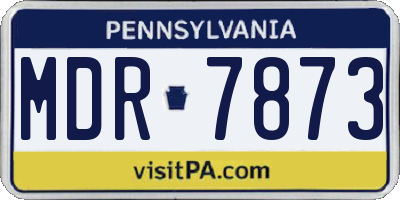 PA license plate MDR7873