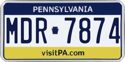 PA license plate MDR7874