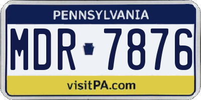 PA license plate MDR7876