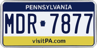 PA license plate MDR7877