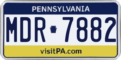 PA license plate MDR7882