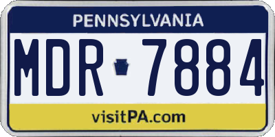 PA license plate MDR7884