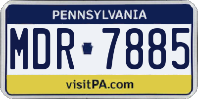 PA license plate MDR7885