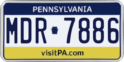 PA license plate MDR7886