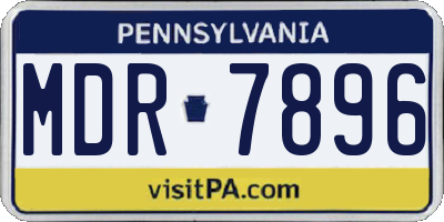 PA license plate MDR7896