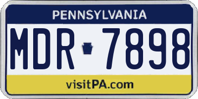 PA license plate MDR7898