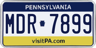 PA license plate MDR7899