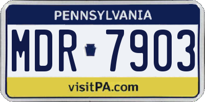 PA license plate MDR7903
