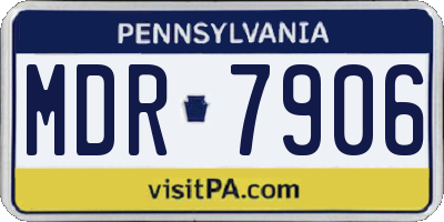 PA license plate MDR7906