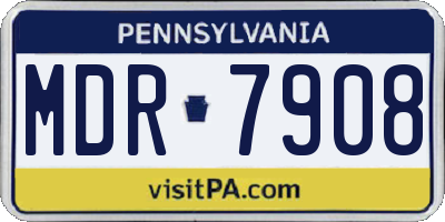 PA license plate MDR7908