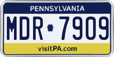 PA license plate MDR7909