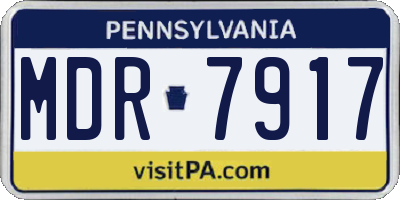PA license plate MDR7917