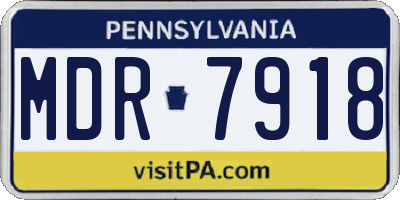 PA license plate MDR7918