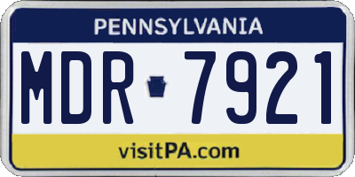 PA license plate MDR7921