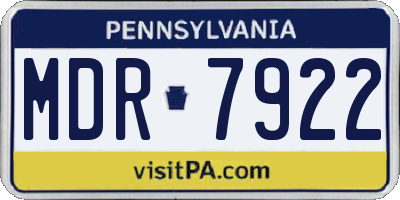 PA license plate MDR7922