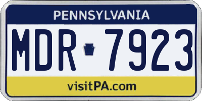 PA license plate MDR7923