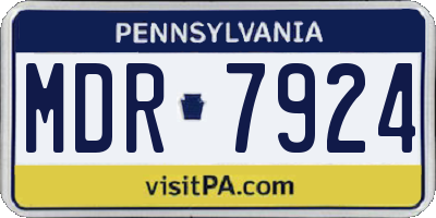 PA license plate MDR7924