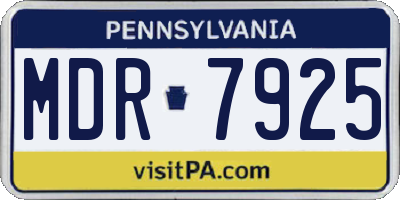 PA license plate MDR7925