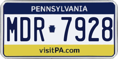 PA license plate MDR7928
