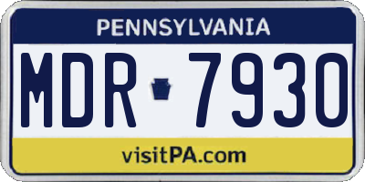 PA license plate MDR7930