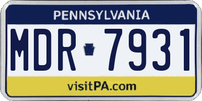 PA license plate MDR7931