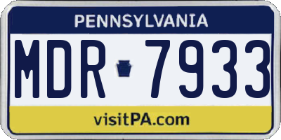 PA license plate MDR7933