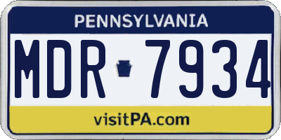 PA license plate MDR7934